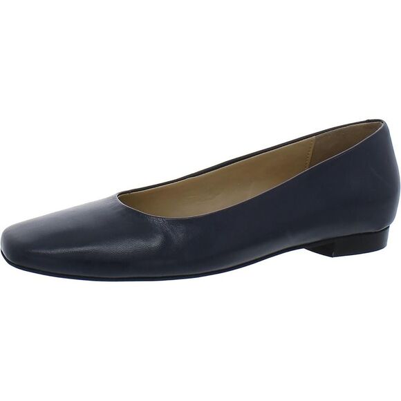 Trotters Womens Honor Navy Leather Square Toe Slip-On Loafers Shoes Used - Picture 1 of 5
